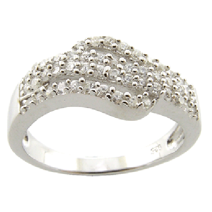 Кольцо KS6. Серебро 925 (родиров.). Cubic Zirconia Размер 18