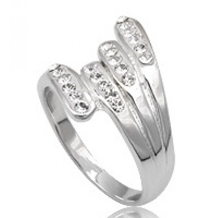 Серебряное кольцо TN950 с кристаллами Swarovski размер 17