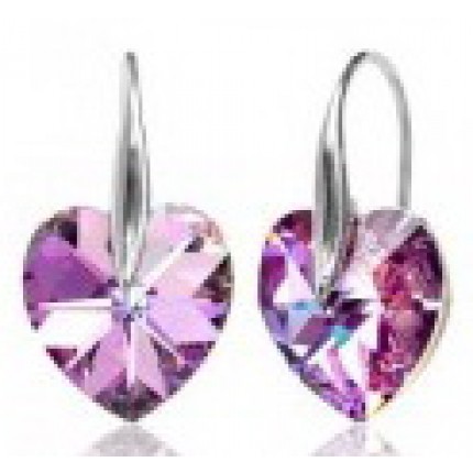 Серебряные серьги с кристаллами Swarovski (SF41)
