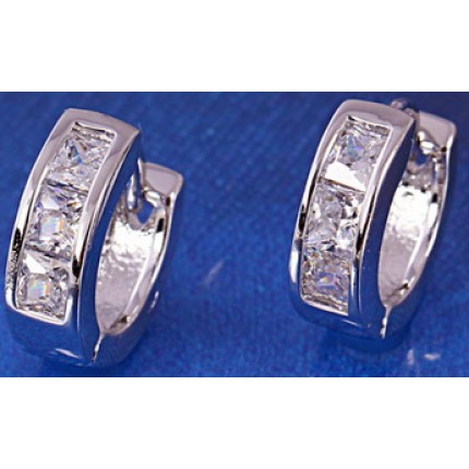 Серьги Rhodium Filled с цирконами (GF27)