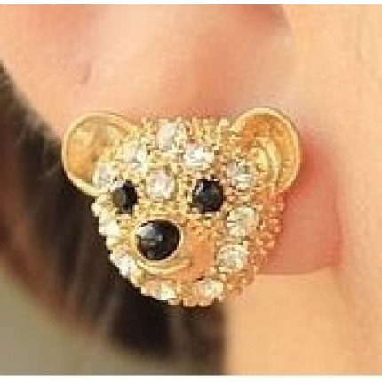 Серьги Мишка стразы (tb699)