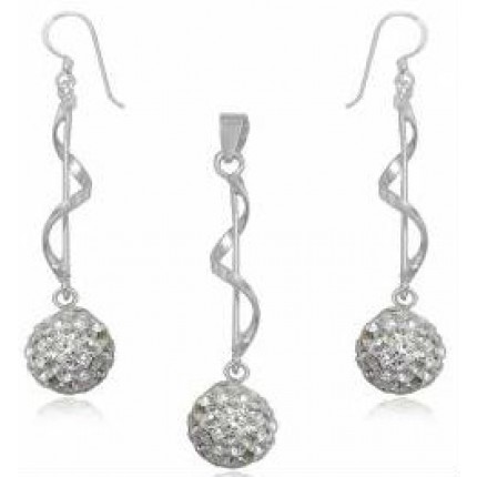Серебряный набор с кристаллами Swarovski (TN984)
