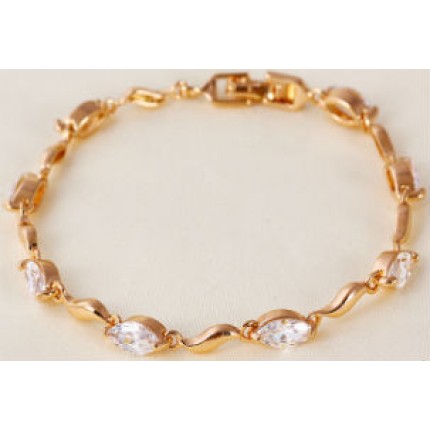 Браслет с цирконами позолота gold filled (GF255)