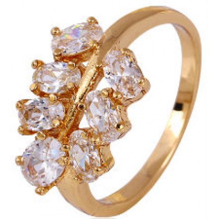 Кольцо позолота Gold Filled с цирконами (GF465) Размер 17