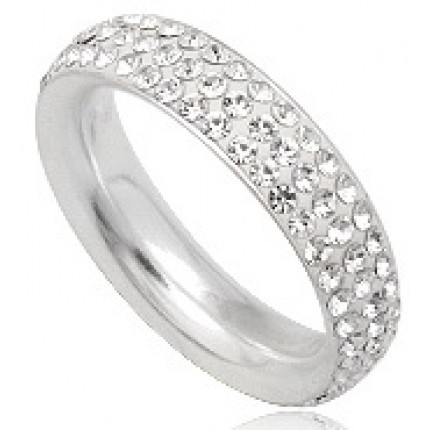 Серебряное кольцо с кристаллами Swarovski. Размер 19 (TN4503)