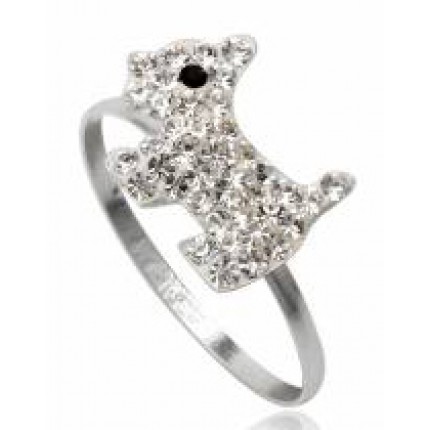 Кольцо TN261.Серебро 925 с кристаллами Swarovski. Размер  17