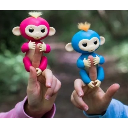 Finger Monkey Интерактивная игрушка ручная обезьянка на палец Happy Monkey (розовая)