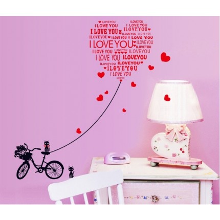Интерьерная наклейка на стену Велосипед Любовь AY7132