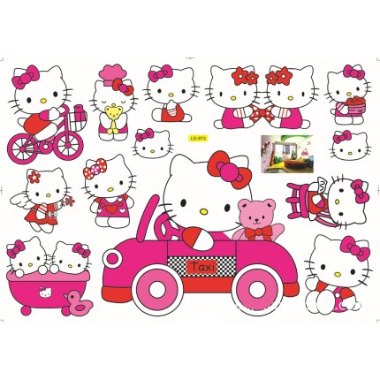 Интерьерная наклейка на стену Hello Kitty mLD673