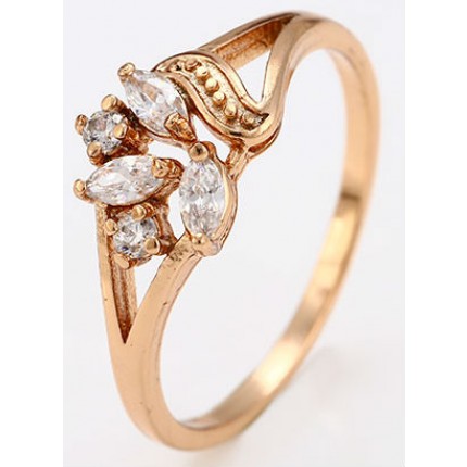 Кольцо женское gold filled позолота с цирконами GF941 Разм 17