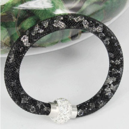 Браслет Swarovski Stardust (реплика) Звездная пыль черно-белый