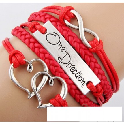 Браслет 5в1 красный One Direction (tb936red)