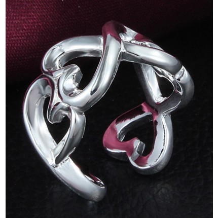 Кольцо Tiffany переплетение. Покрытие серебром 925 (TF-R109)