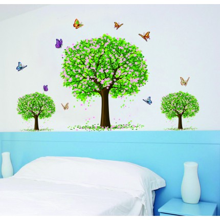Интерьерная наклейка на стену Цветущие деревья (AY894)