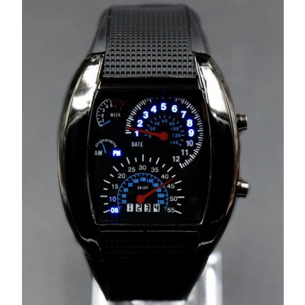 Бинарные часы Led Watch Спидометр Черные 039