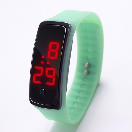 Спортивные силиконовые часы-браслет LED мята SW2-09