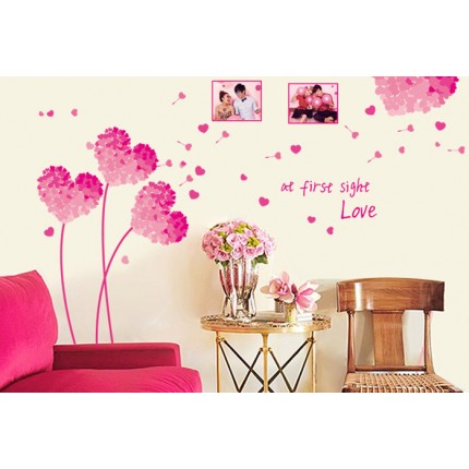 Интерьерная наклейка на стену Цветы Любовь (AY7176A)