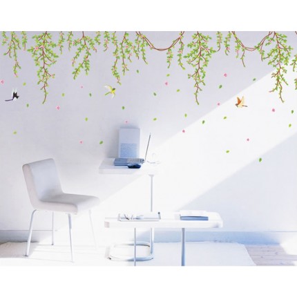 Интерьерная наклейка на стену Лианы с цветами AY9085