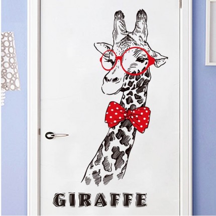 Интерьерная наклейка на стену Модный Жираф XL8348