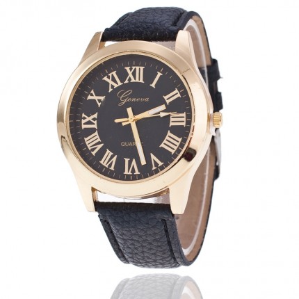 Женские часы Geneva Женева черные ремешок 124-2