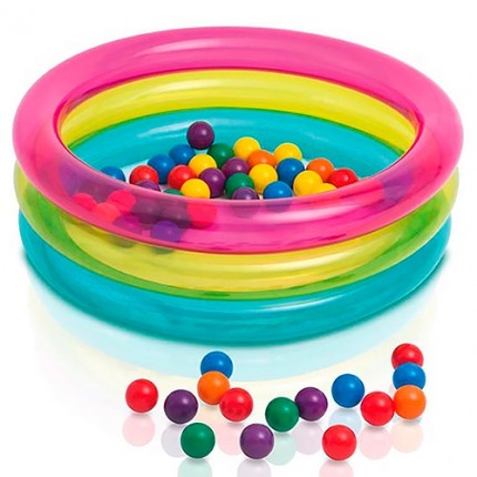 Детский надувной бассейн с шариками Intex