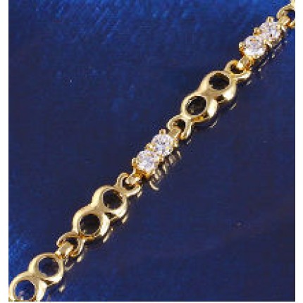 Позолоченный браслет с цирконами (GF291)