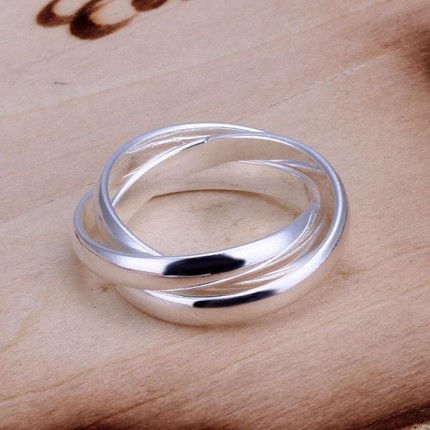 Кольцо Tiffany переплетение. Покрытие серебром. Размер 17.5 (TF-R167)
