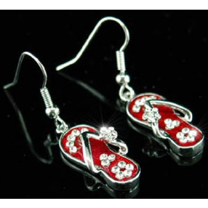 Серьги Red Slippers Earrings use Swarovski Crystal SE032 