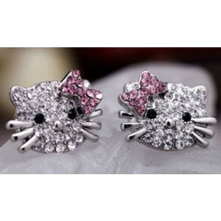 Серьги Hello Kitty с камнями Crystal  tb774