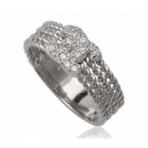 Кольцо Chanel. Серебро 925. Cubic Zirconia. Размер 18