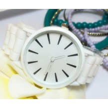 Часы Женева Кварц с силиконовым ремешком белые