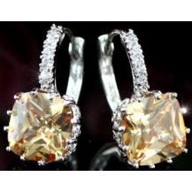 Серьги 3 Carat Amber Simulated Sapphire Dangle Earrings SE342