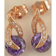 Серьги EB226. Позолота 375й пробы, Cubic Zirconia