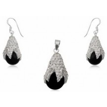Серебряный набор TN939 с кристаллами Swarovski