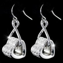 Серьги Dangle Heart Earrings use Swarovski Crystal SE284