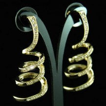 Серьги Dangle Spiral Gold Earrings use Swarovski Crystal SE037