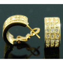 Серьги Gold Plated Huggie Earrings use Swarovski Crystal SE138 