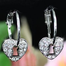 Серьги Heart Hoop Earrings use Swarovski Crystal SE308 