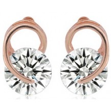 Серьги с цирконами, позолота 18k (ab40)