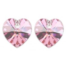 Серьги с австрийскими кристаллами Heart (ab168) Цвет светло-розовый