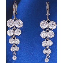 Серьги Rhodium Filled с цирконами (GF13)