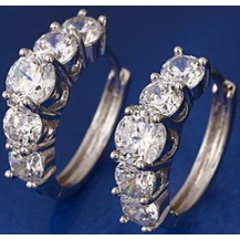 Серьги Rhodium Filled с цирконами (GF24)