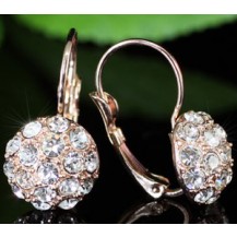 Серьги Rose Gold Plated Ball Earrings use Swarovski Crystal SE052