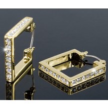 Серьги Square Gold Plated Earrings use Swarovski Crystal SE262