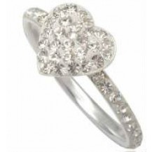 Серебряное кольцо Сердце с кристалами Swarovski размер 18 TN981