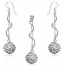 Серебряный набор с кристаллами Swarovski (TN984)