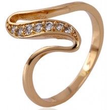 Кольцо позолота Gold Filled, цирконы (GF68) размер 18