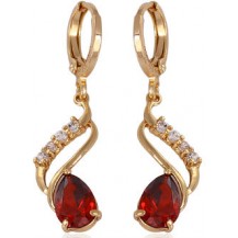Серьги Рубиновая Волна, позолота Gold Filled (GF118)