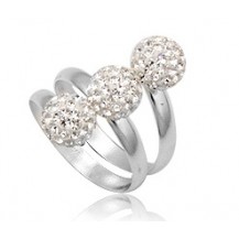 Серебряное кольцо с кристаллами Swarovski. Размер 16 (TN107)