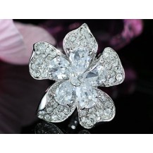 Кольцо Jumbo Queen Flower Ring use Swarovski Crystal SR120. Безразмерное 